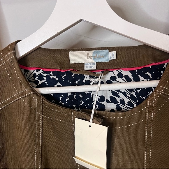 Boden brown khaki zip up Utility jacket women’s 18 cotton stretch - Picture 8 of 11